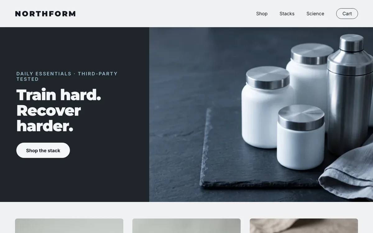 Northform concept store on a desktop screen
